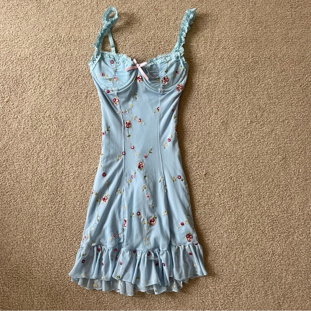dolls kill azure im baby slip dress